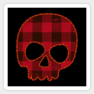 Buffalo Plaid Skull Magnet